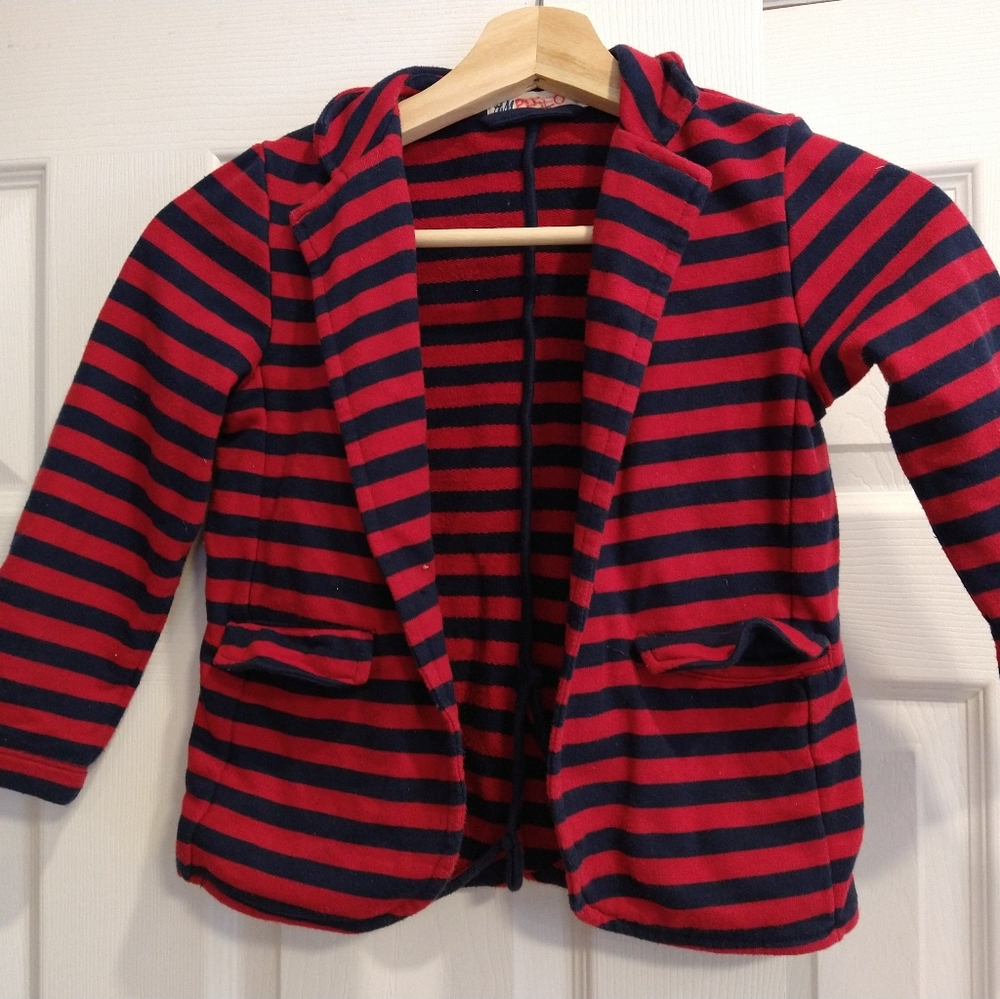 4-6T H&M red and blue stripe blazer